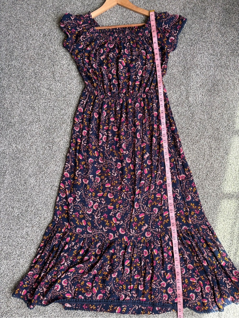 Old Navy Floral-Print Off-the-Shoulder Waist-Defined Maxi Dress size small - Picture 10 of 11